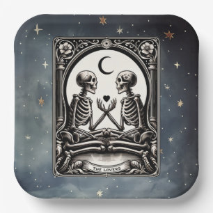 The Lovers Tarot Card Celestial Wedding Paper Plate