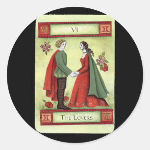 "The Lovers" tarot card Classic Round Sticker