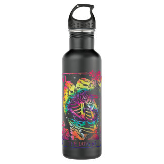 The Lovers Tarot Card Goth Tie Dye Kissing Lesbian 710 Ml Water Bottle