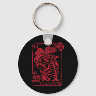 The Lovers Tarot Card Kissing Lesbian Soul Sisters Keychain