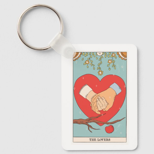 The Lovers tarot card modern Major Arcana  Keychain (Front)