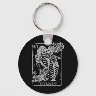 The Lovers Tarot Card Occult Goth Kissing Lesbian  Keychain