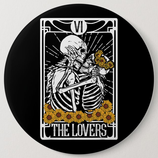 The Lovers Tarot Card Reading Witch Aesthetic Hall 6 Inch Round Button (Front)