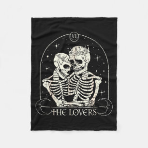 The Lovers Tarot Card Skeleton Valentines Day Hall Fleece Blanket
