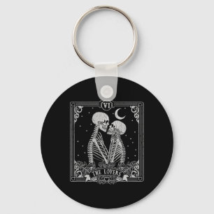 The Lovers Tarot Card Skeleton Valentines Hallowee Keychain