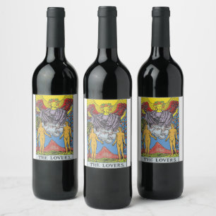The Lovers Tarot Card Tarots Reading Wine Label