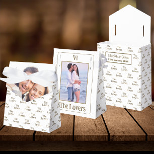 The Lovers Tarot Card Wedding Photo White Favor Box
