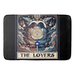 THE LOVERS Tarot Celestial Man & Woman Soulmates Bath Mat