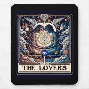 THE LOVERS Tarot Celestial Man & Woman Soulmates Mouse Pad