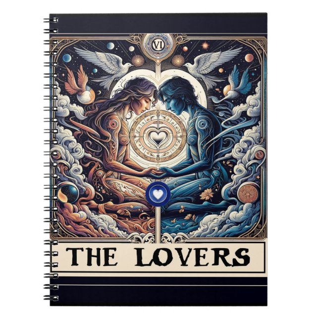 THE LOVERS Tarot Celestial Man & Woman Soulmates Notebook (Front)