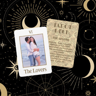 The Lovers Tarot |  Gold Miniature Photo Enclosure Card