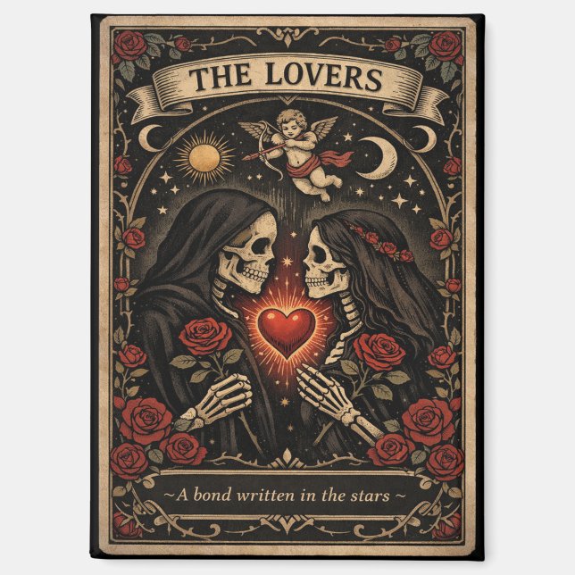 The Lovers Tarot Gothic Valentine Magnet  (Recto)