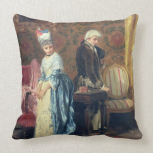 The Lovers' Tiff, 1872 (oil on panel) Throw Pillow
