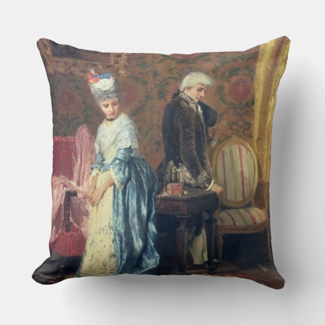 The Lovers' Tiff, 1872 (oil on panel) Throw Pillow (Front)