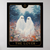 The Lovers Vintage Tarot Card Astrology Ghost Coup