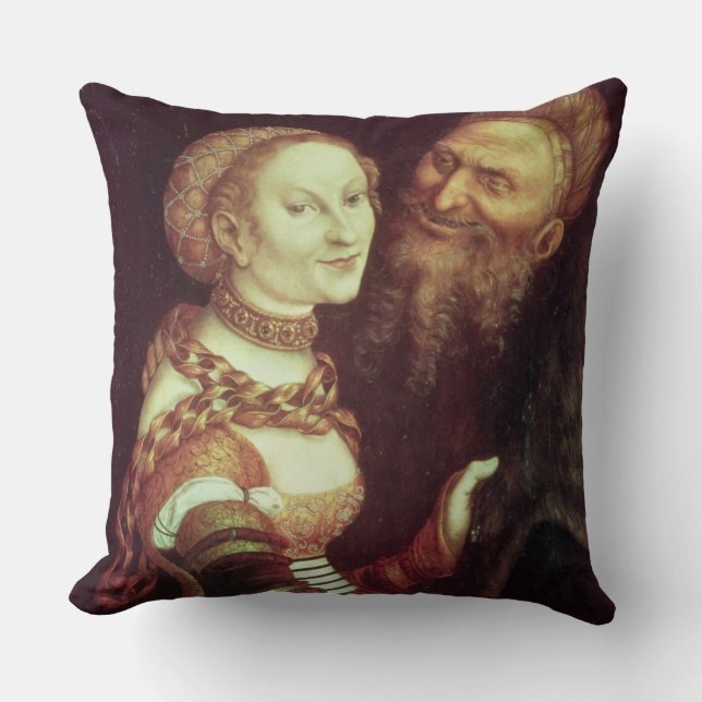 The Lovesick Old Man, 1553 (oil on panel) Throw Pillow (Front)