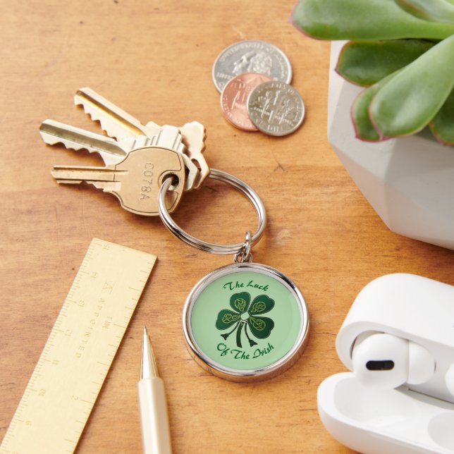 The Luck Of The Irish Green Shamrock 2025 Keychain (Desk)