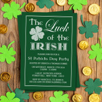 The Luck Of The Irish St. Patrick's Day Invitation