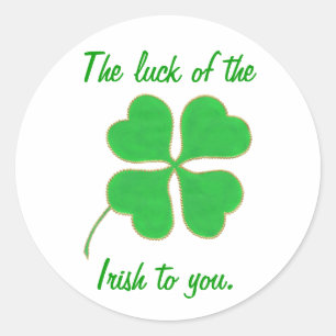 The luck of the Irish to you, shamrock stickers