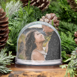 The Luckiest Girl Modern Script Photo Snowglobe
