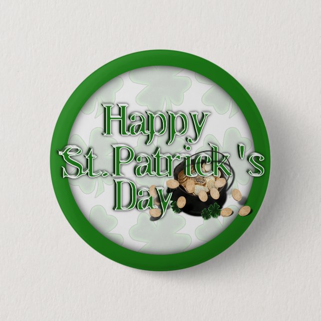 The Lucky Clovers & Pot of Gold 2 Inch Round Button (Front)
