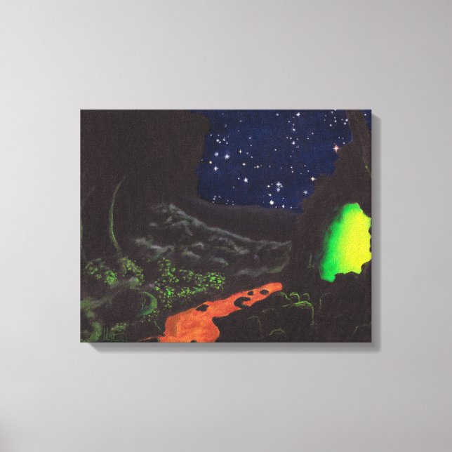 The Luminescent Cave: Canvas Print Uncropped (Front)