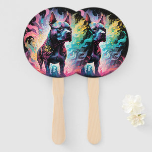 The Luminous Sentinel: A Holographic Staffordshire Hand Fan