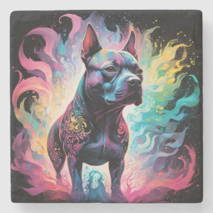 The Luminous Sentinel: A Holographic Staffordshire Stone Coaster