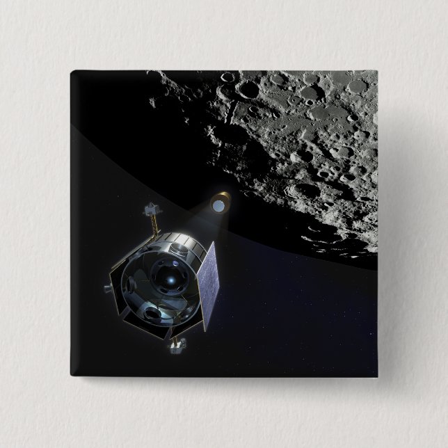 The Lunar CRater Observation 2 Inch Square Button (Front)