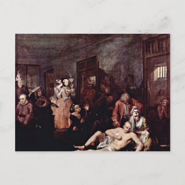 The Lunatic Asylum " By Hogarth William Postcard (Front)