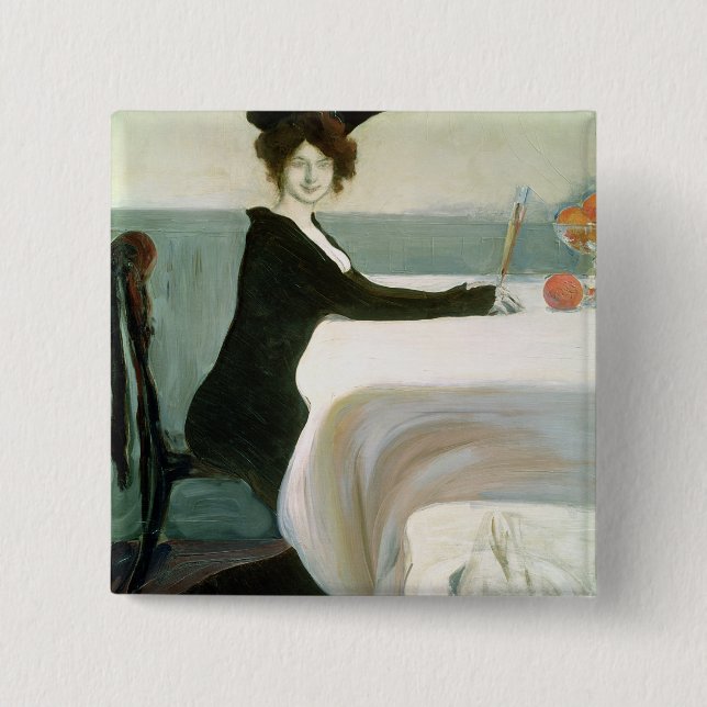 The Luncheon 2 Inch Square Button (Front)