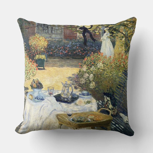 The Luncheon Claude Monet    Throw Pillow (Front)
