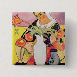 The Lute Player, 1910 2 Inch Square Button