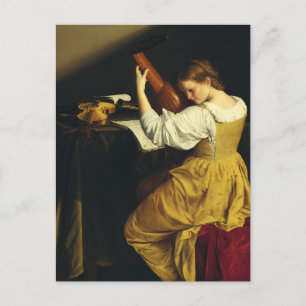 The Lute Player by Orazio Gentileschi Postcard