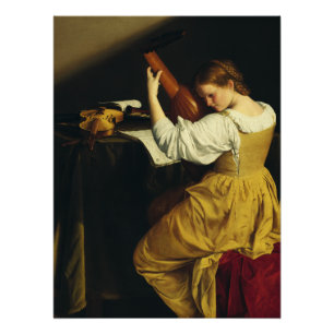 The Lute Player by Orazio Gentileschi Poster