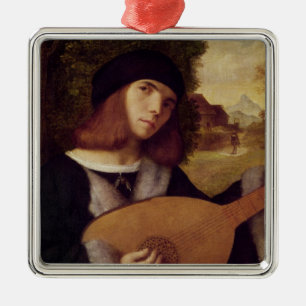 The Lute Player Metal Ornament