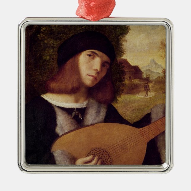 The Lute Player Metal Ornament (Front)