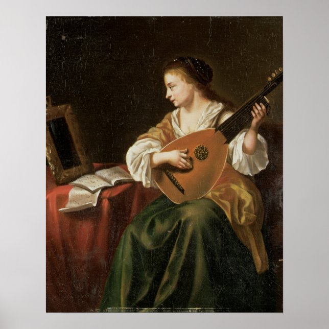 The Lute Player (oil on panel) Poster (Front)