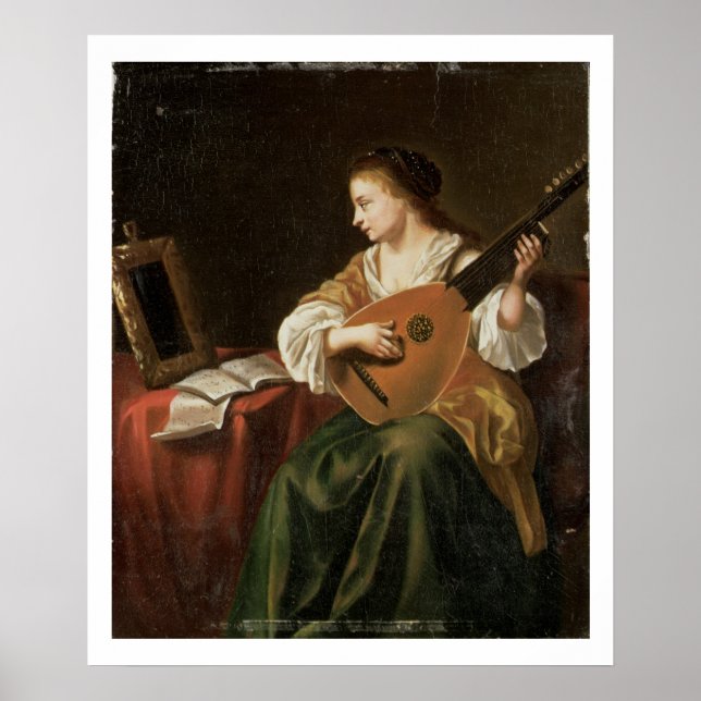 The Lute Player (oil on panel) Poster (Front)