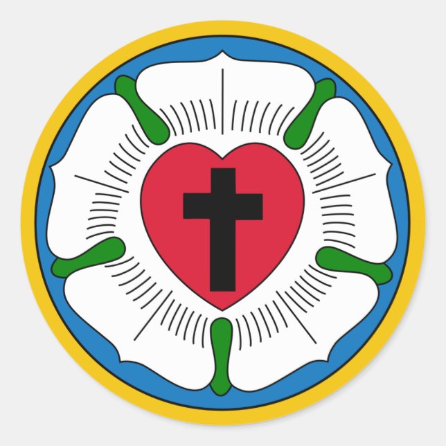 The Luther Rose Lutheranism Martin Luther Classic Round Sticker (Front)