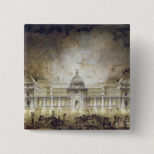 The Luxembourg Palace Illuminated 2 Inch Square Button (Front)