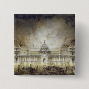 The Luxembourg Palace Illuminated 2 Inch Square Button