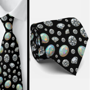 The Luxury Man   Cravate noire à diamants et opale
