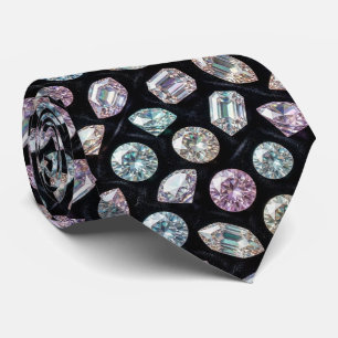 The Luxury Man Formal Black Tie Diamond Neck Tie