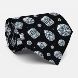 The Luxury Man   Formal Black Tie Diamond Neck Tie