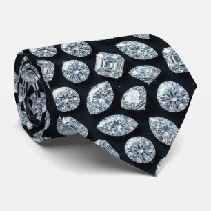 The Luxury Man   Formal Black Tie Diamond Neck Tie