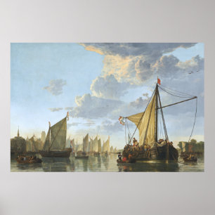 The Maas at Dordrecht by Aelbert Cuyp Poster
