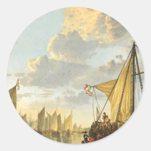 The Maas at Dordrecht Classic Round Sticker