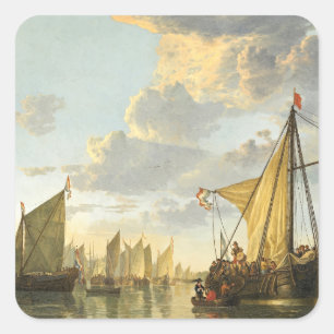 The Maas at Dordrecht Square Sticker