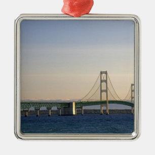 The Mackinac Bridge spanning the Straits of 3 Metal Ornament